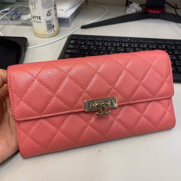 Gucci Handbags - Chanel CC Gusset Classic Flap Wallet Quilted Caviar Long